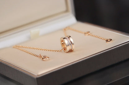 [⭐Spark]ZERO 1 PINK GOLD DIAMOND NECKLACE