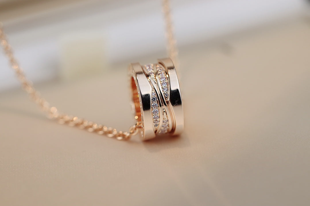 [⭐Spark]ZERO 1 PINK GOLD DIAMOND NECKLACE