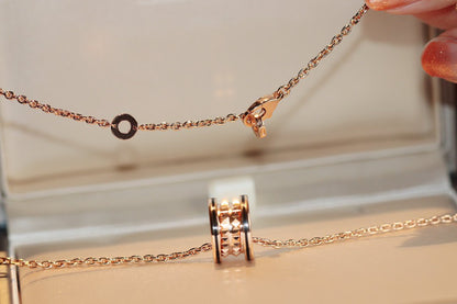 [⭐Spark]ZERO 1 ROCK PEDANT PINK GOLD BLACK NECKLACE