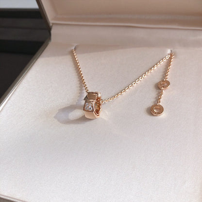 [⭐Spark]SERPENTI PEDANT DIAMOND PINK GOLD NECKLACE