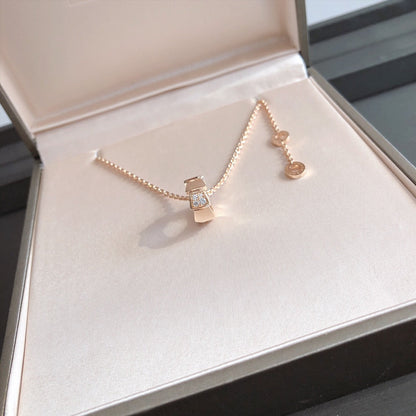 [⭐Spark]SERPENTI PEDANT DIAMOND PINK GOLD NECKLACE