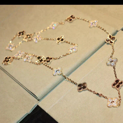 [⭐Spark]CLOVER 20 MOTIFS LASER DIAMOND NECKLACE