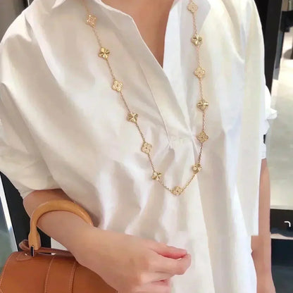 [⭐Spark]CLOVER 20 MOTIFS LASER DIAMOND NECKLACE
