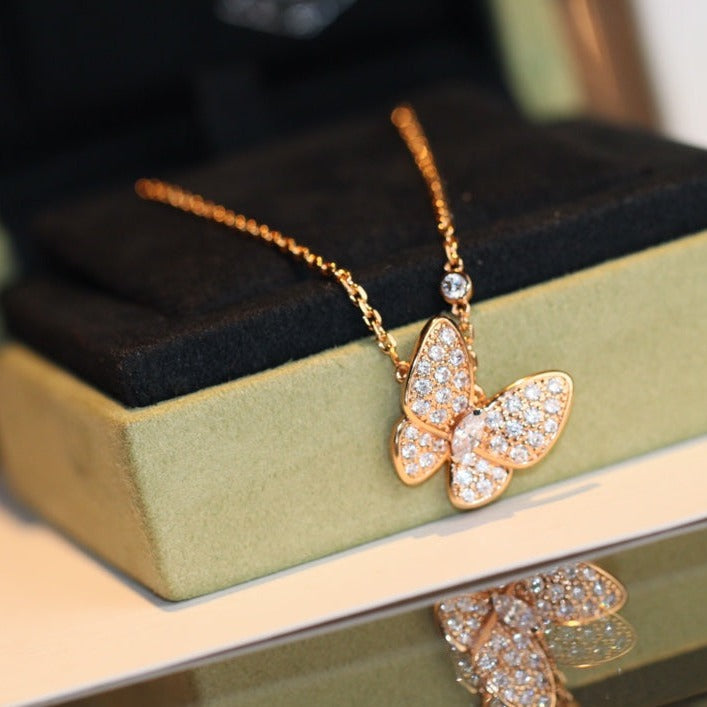 [⭐Spark]BUTTERFLY DIAMOND NECKLACE