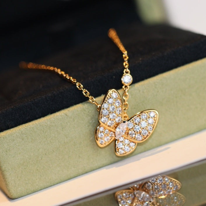 [⭐Spark]BUTTERFLY DIAMOND NECKLACE