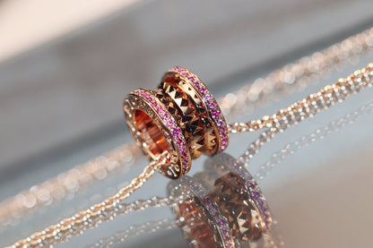 [⭐Spark]ZERO 1 ROCK PINK GOLD PINK DIAMOND NECKLACE