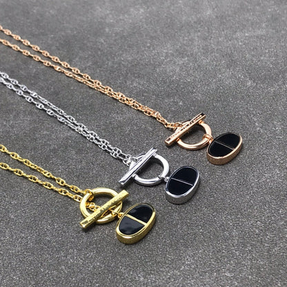 [⭐Spark]CHAINE VERSO BLACK CERAMIC  NECKLACE
