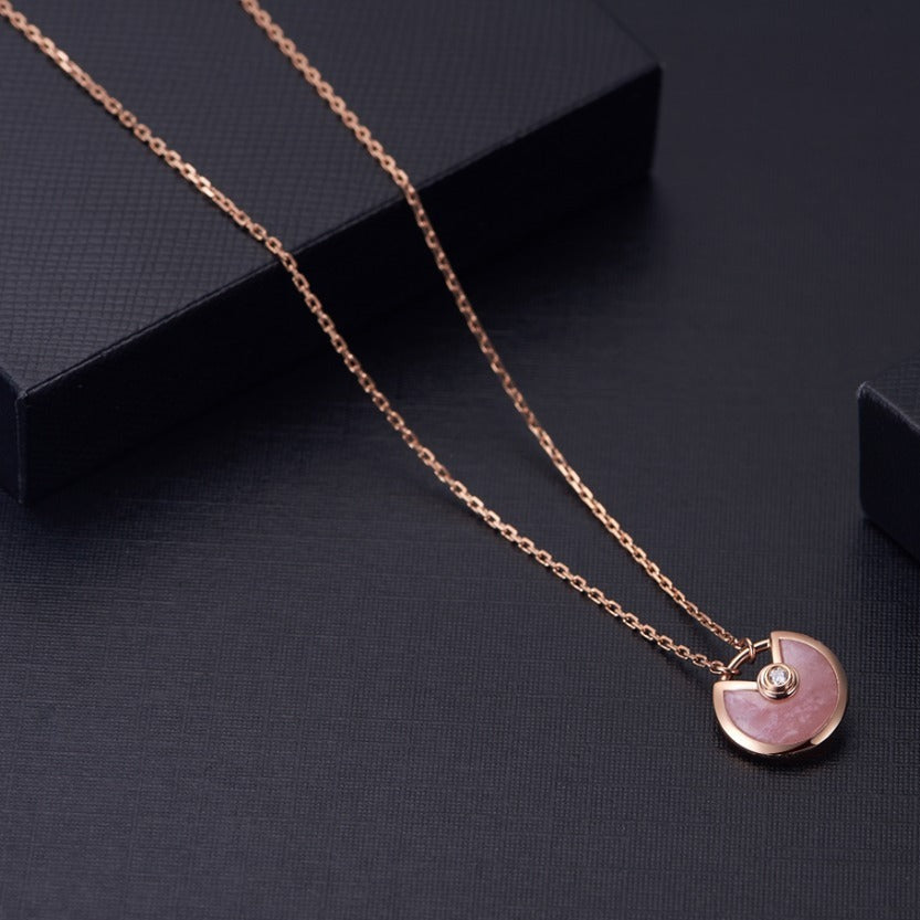[⭐Spark]AMULETTE ROSE GOLD PINK MOP NECKLACE
