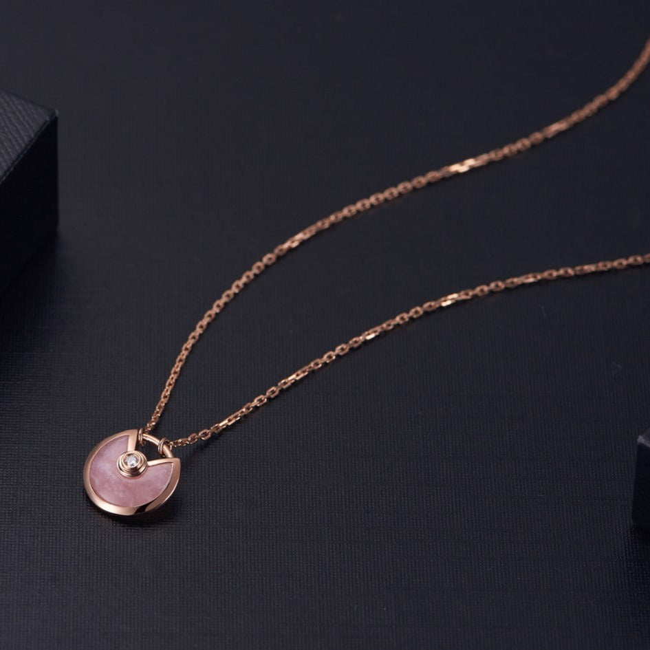 [⭐Spark]AMULETTE ROSE GOLD PINK MOP NECKLACE
