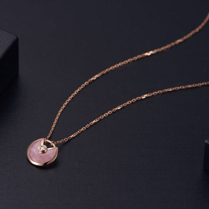 [⭐Spark]AMULETTE ROSE GOLD PINK MOP NECKLACE