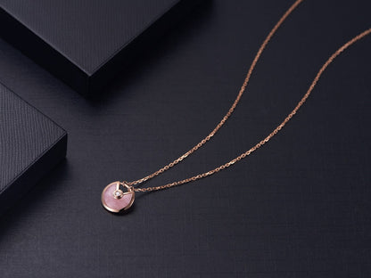 [⭐Spark]AMULETTE ROSE GOLD PINK MOP NECKLACE