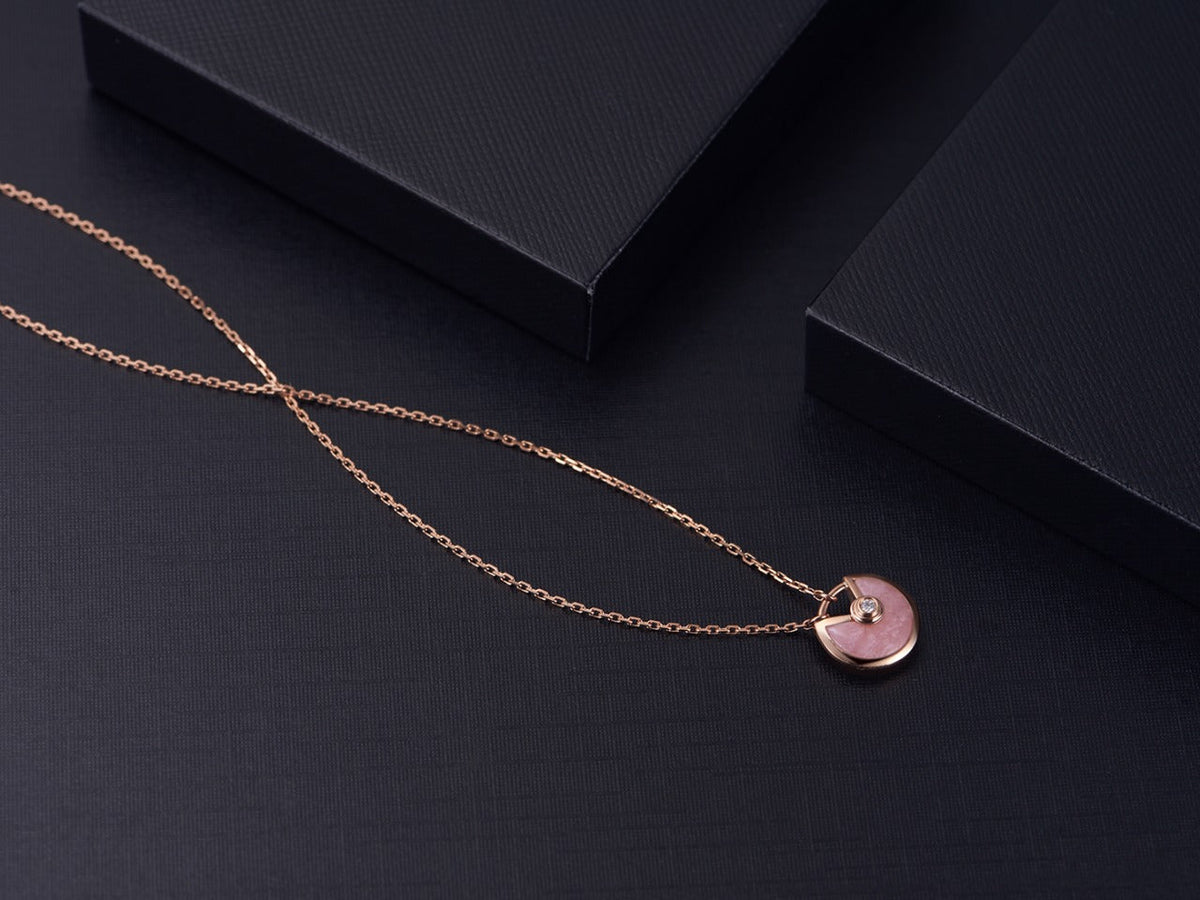 [⭐Spark]AMULETTE ROSE GOLD PINK MOP NECKLACE