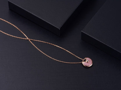 [⭐Spark]AMULETTE ROSE GOLD PINK MOP NECKLACE