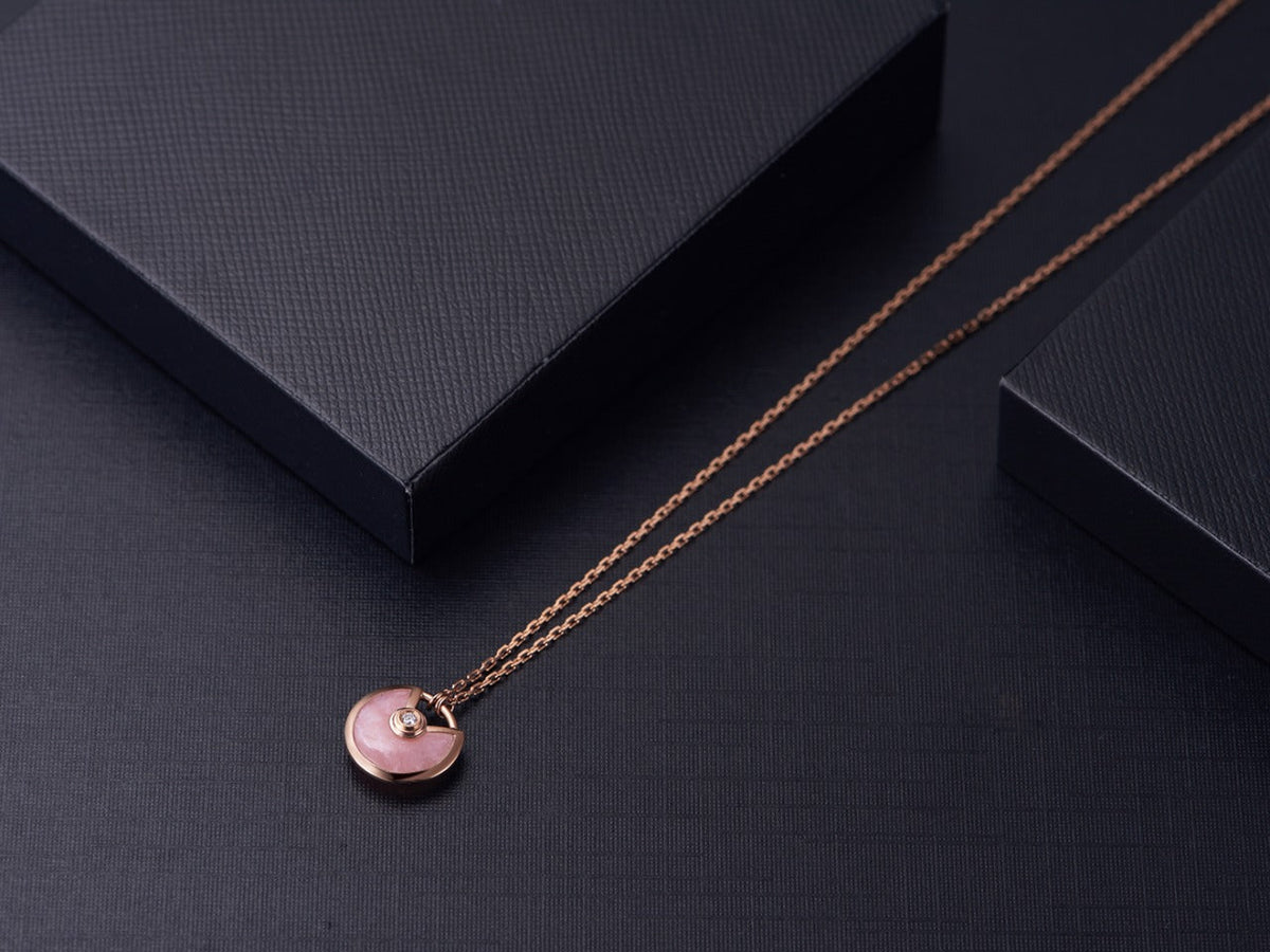 [⭐Spark]AMULETTE ROSE GOLD PINK MOP NECKLACE