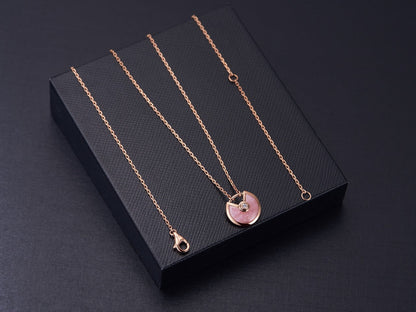 [⭐Spark]AMULETTE ROSE GOLD PINK MOP NECKLACE