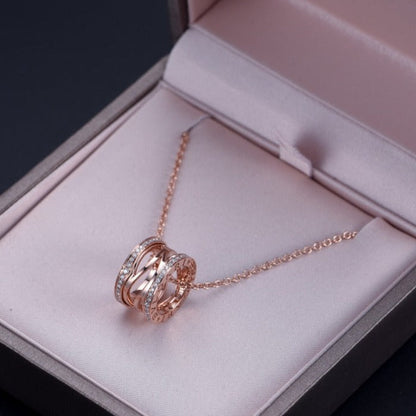 [⭐Spark]ZERO 1 PINK GOLD DIAMOND OPEN NECKLACE