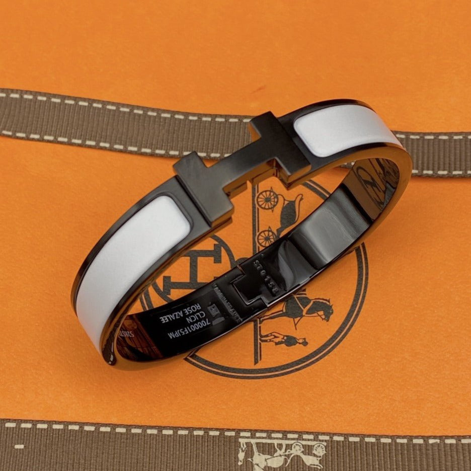 [⭐Spark]H BRACELET 12MM BLACK WHITE CERAMIC