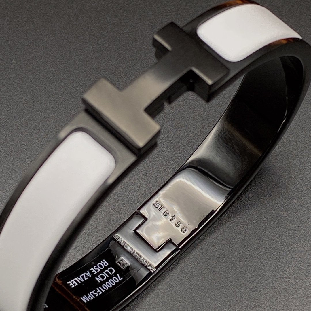 [⭐Spark]H BRACELET 12MM BLACK WHITE CERAMIC
