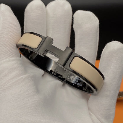 [⭐Spark]H BRACELET 12MM BLACK BEIGE CERAMIC