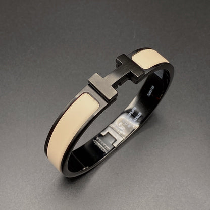 [⭐Spark]H BRACELET 12MM BLACK BEIGE CERAMIC