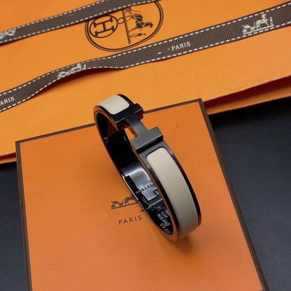 [⭐Spark]H BRACELET 12MM BLACK BEIGE CERAMIC