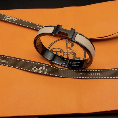 [⭐Spark]H BRACELET 12MM BLACK BEIGE CERAMIC