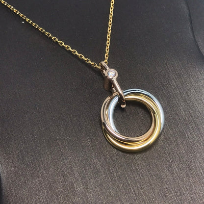 [⭐Spark]TRINITY SILVER GOLD PINK GOLD NECKLACE