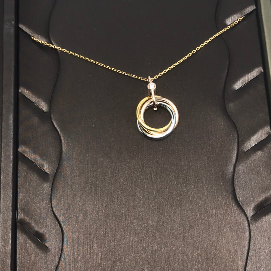 [⭐Spark]TRINITY SILVER GOLD PINK GOLD NECKLACE