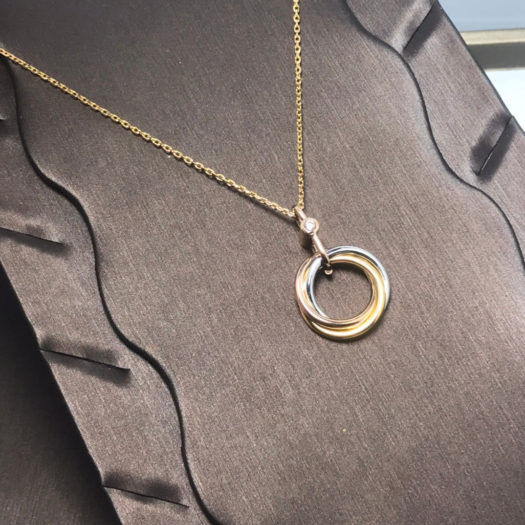 [⭐Spark]TRINITY SILVER GOLD PINK GOLD NECKLACE