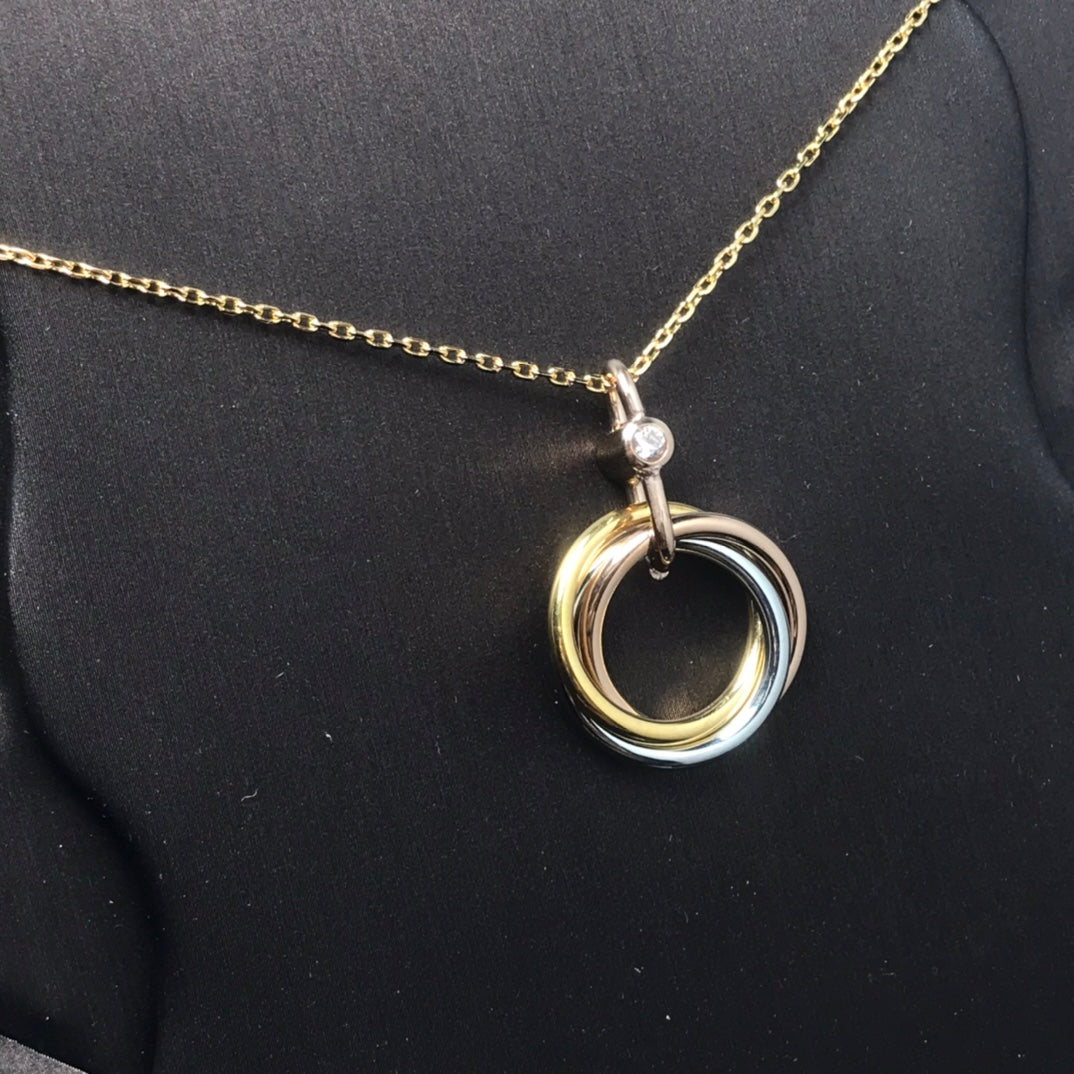 [⭐Spark]TRINITY SILVER GOLD PINK GOLD NECKLACE