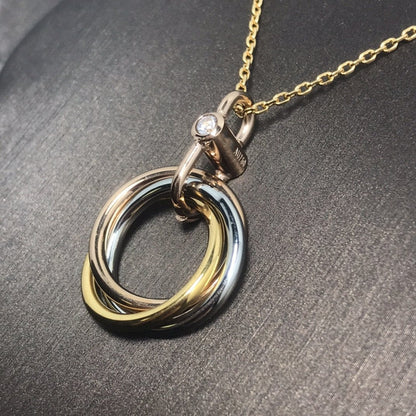 [⭐Spark]TRINITY SILVER GOLD PINK GOLD NECKLACE