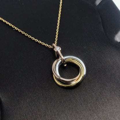 [⭐Spark]TRINITY SILVER GOLD PINK GOLD NECKLACE