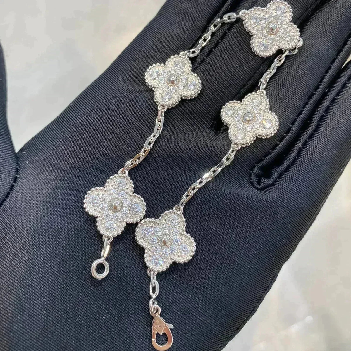 [⭐Spark] CLOVER 5 MOTIF FULL DIAMOND BRACELET COLLECTION
