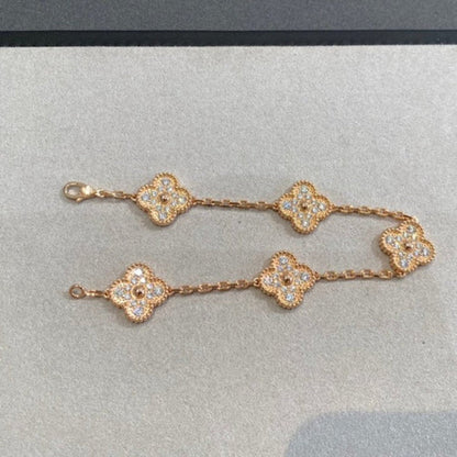 [⭐Spark] CLOVER 5 MOTIF FULL DIAMOND BRACELET COLLECTION