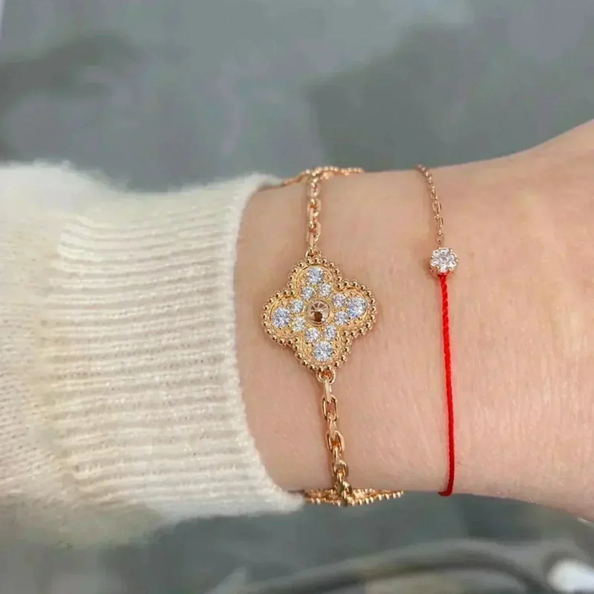 [⭐Spark] CLOVER 5 MOTIF FULL DIAMOND BRACELET COLLECTION