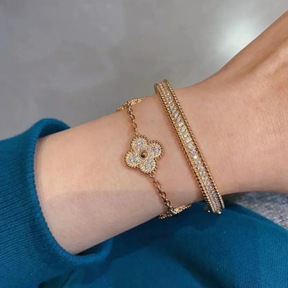 [⭐Spark] CLOVER 5 MOTIF FULL DIAMOND BRACELET COLLECTION