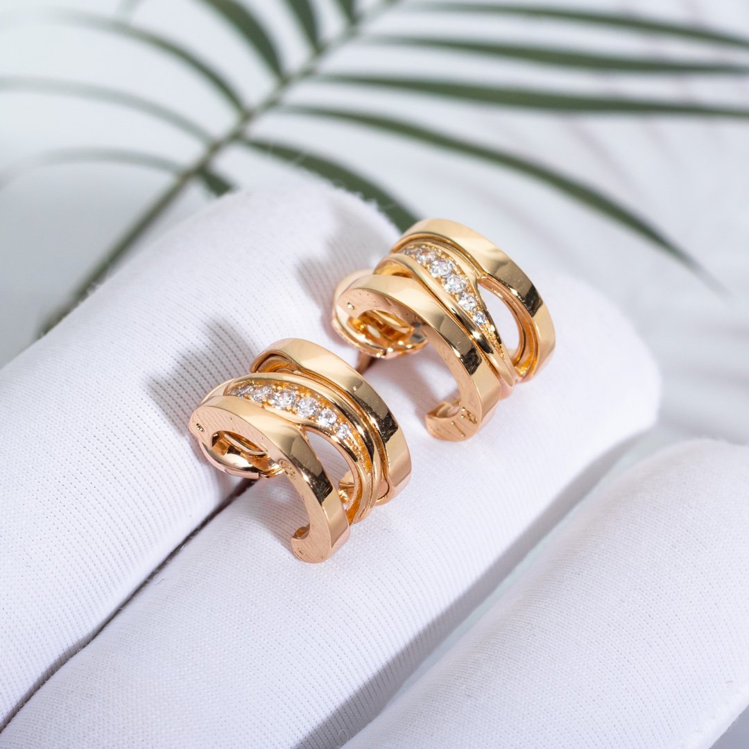 [⭐Spark]ZERO 1 PINK GOLD DIAMONDS EARRINGS