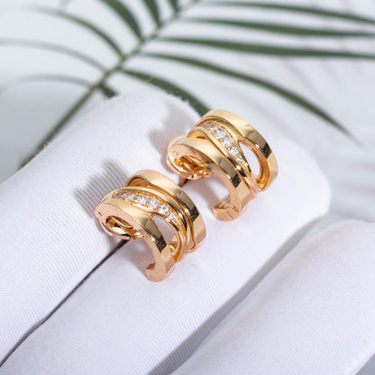 [⭐Spark]ZERO 1 PINK GOLD DIAMONDS EARRINGS