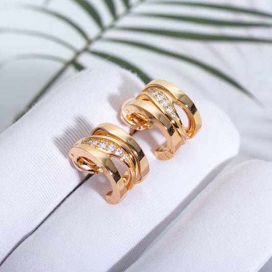 [⭐Spark]ZERO 1 PINK GOLD DIAMONDS EARRINGS