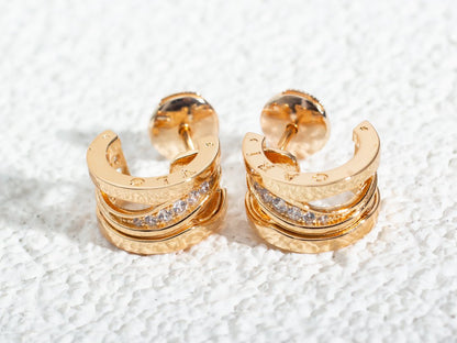 [⭐Spark]ZERO 1 PINK GOLD DIAMONDS EARRINGS