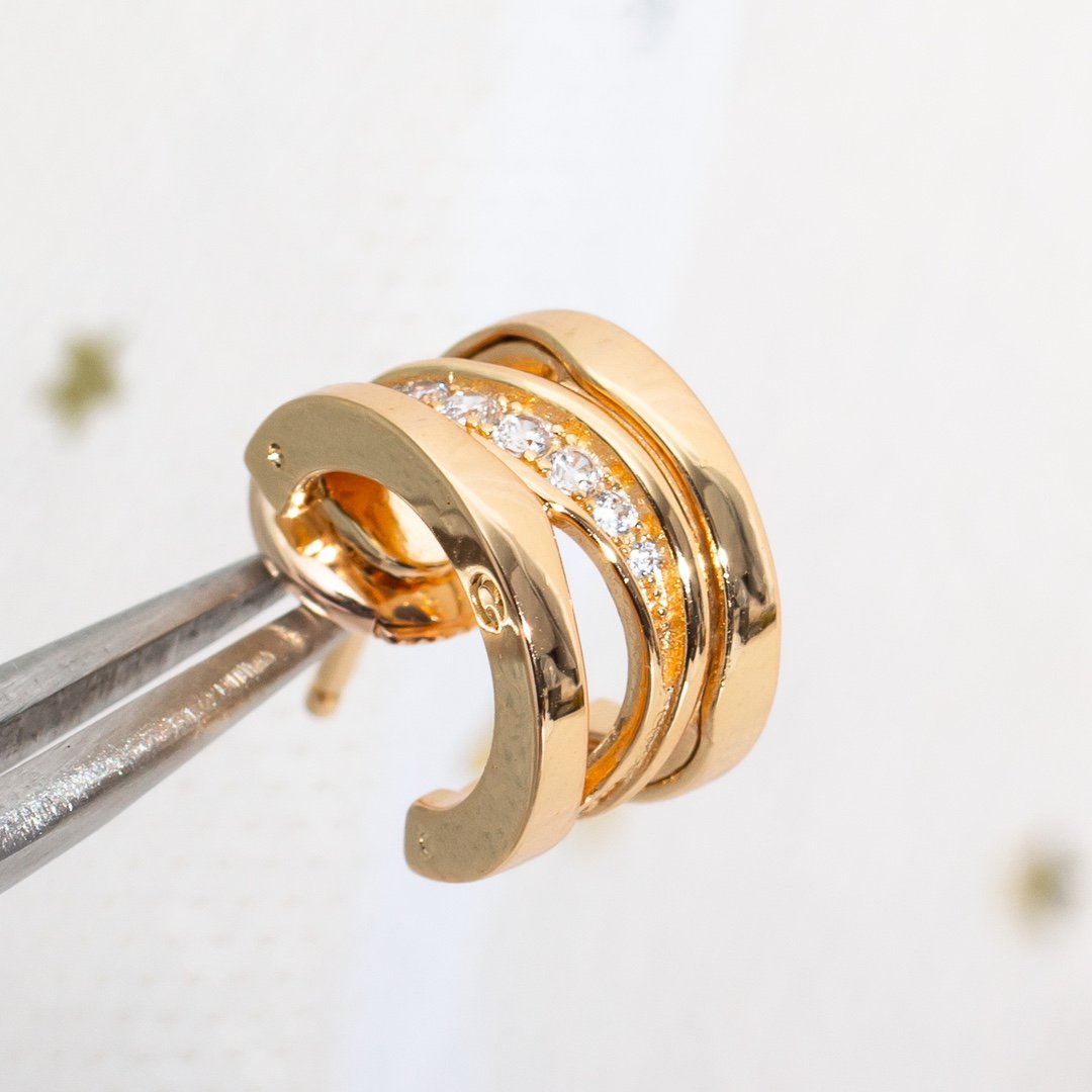[⭐Spark]ZERO 1 PINK GOLD DIAMONDS EARRINGS