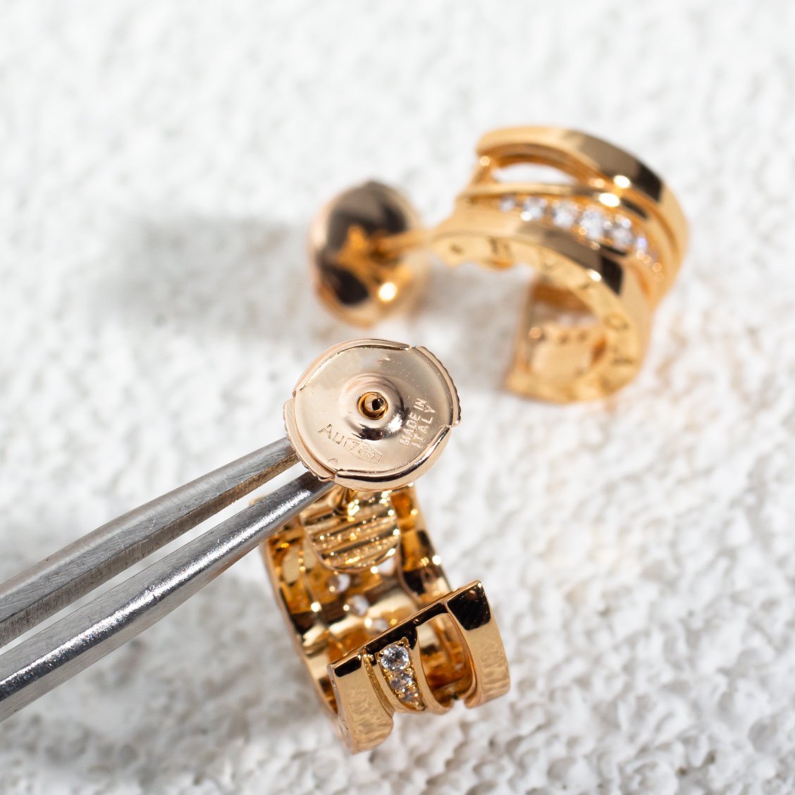 [⭐Spark]ZERO 1 PINK GOLD DIAMONDS EARRINGS