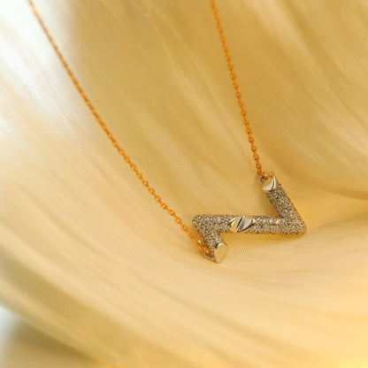 [⭐Spark]VOLT SILVER DIAMOND PEDANT NECKLACE