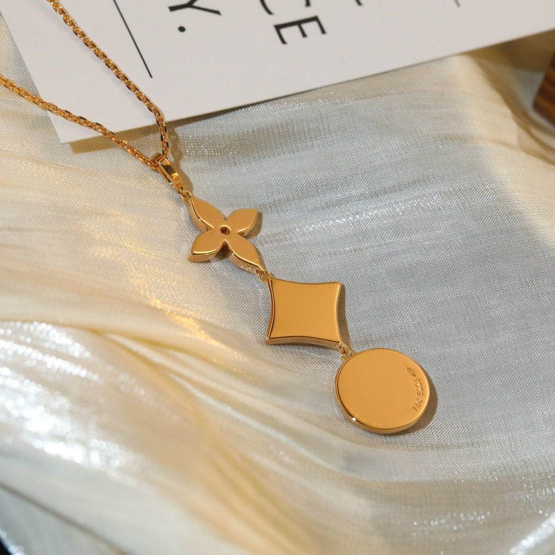 [⭐Spark]STAR AND SUN DIAMOND PINK GOLD NECKLACE