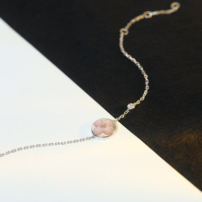 [⭐Spark]SUN MOTIF PINK MOP SILVER BRACELET
