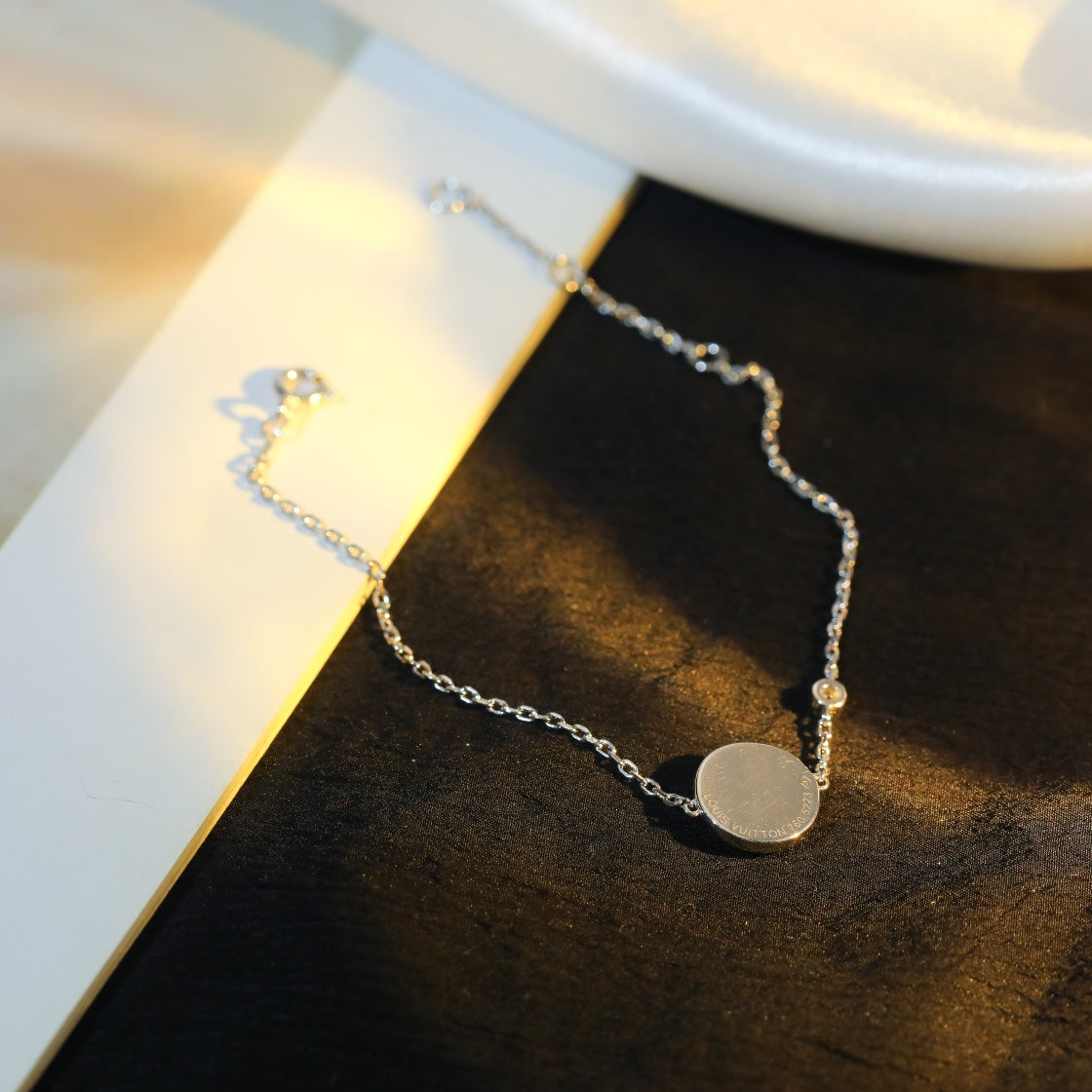 [⭐Spark]SUN MOTIF PINK MOP SILVER BRACELET