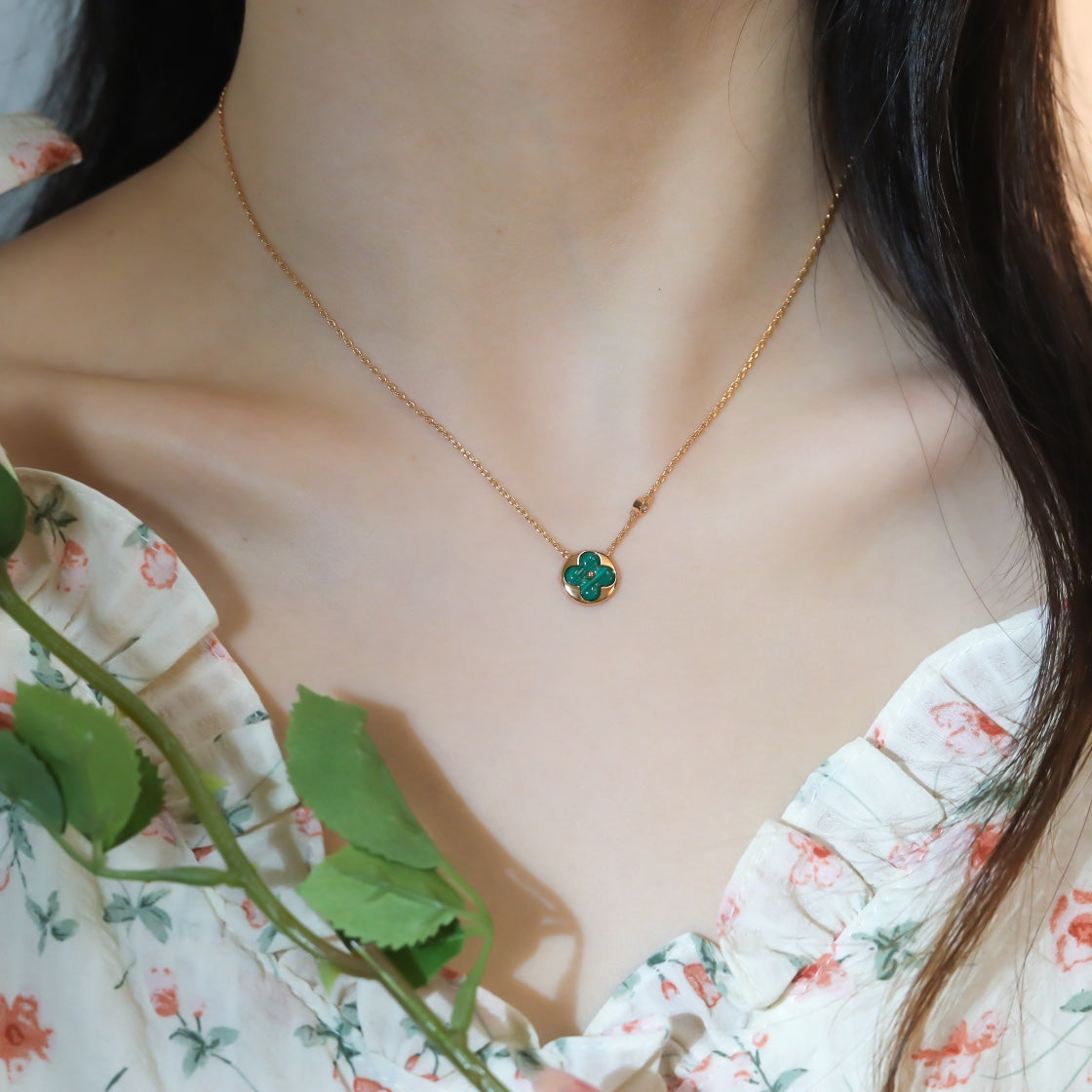 [⭐Spark]SUN PEDANT PINK GOLD 1 DIAMOND NECKLACE