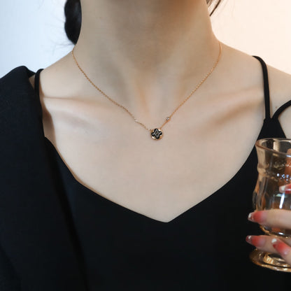 [⭐Spark]SUN PEDANT PINK GOLD 1 DIAMOND NECKLACE
