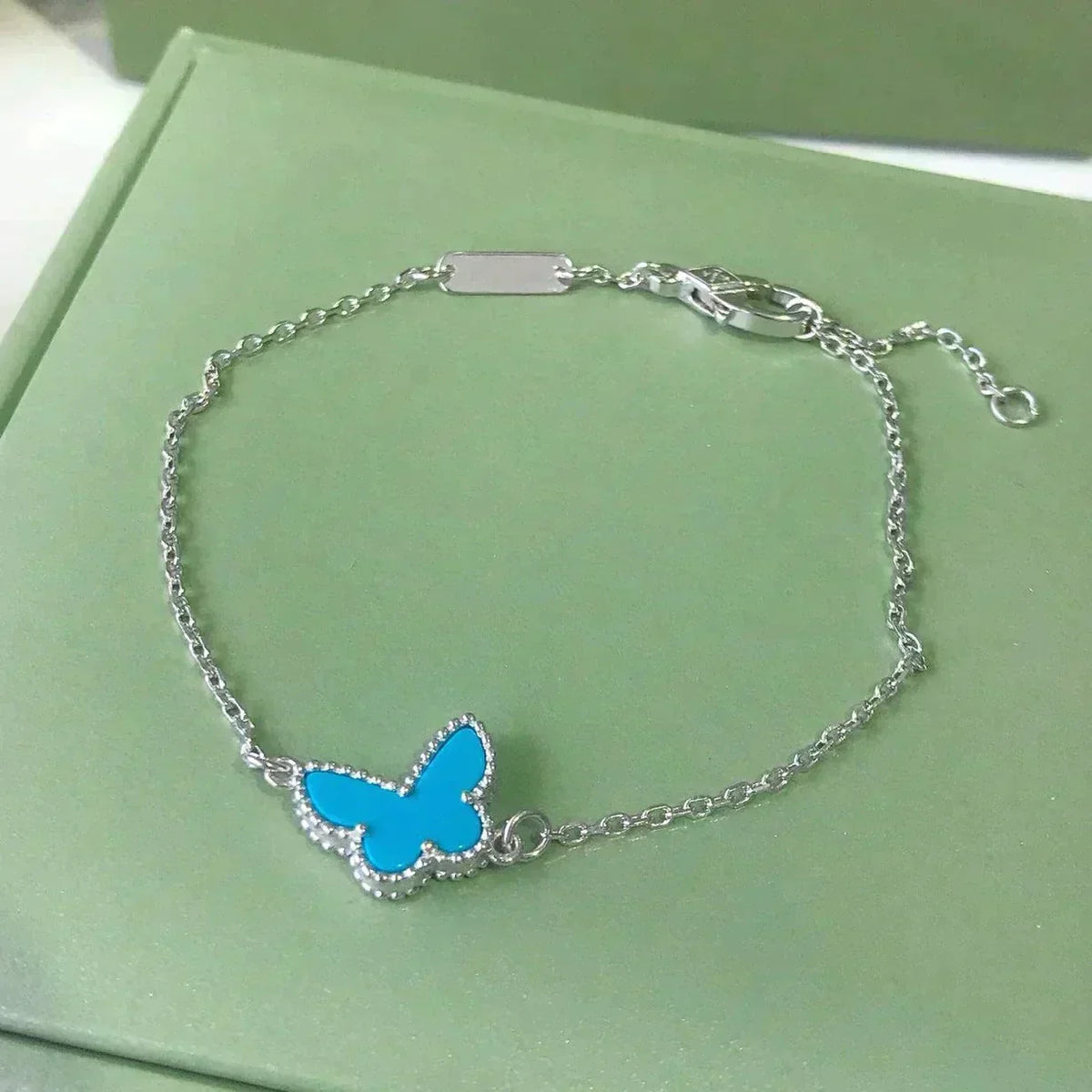 [⭐Spark]BUTTERFLY TURQUOISE BUTTERFLY BRACELET SILVER