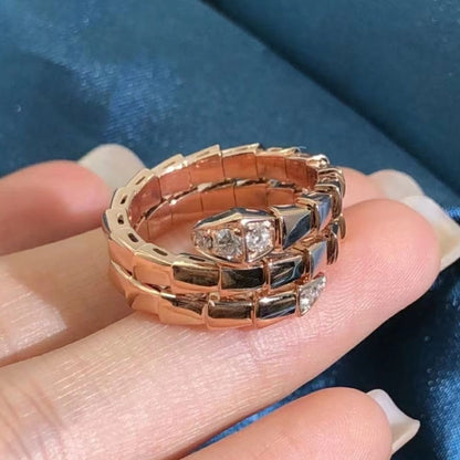 [⭐Spark]SERPENTS DOUBLE ROW DIAMOND RING